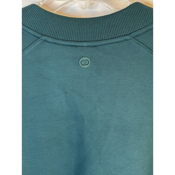 CALIA Scuba Pique Crew Sweatshirt Women Large Sea Green Athleisure Soft Pullover - Picture 9 of 12